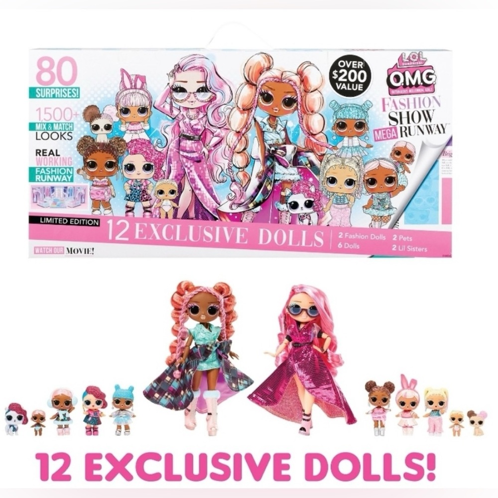 Lol Surprise Fashion Show Mega Runway Playset with 80 surprises, 1500 mix/match